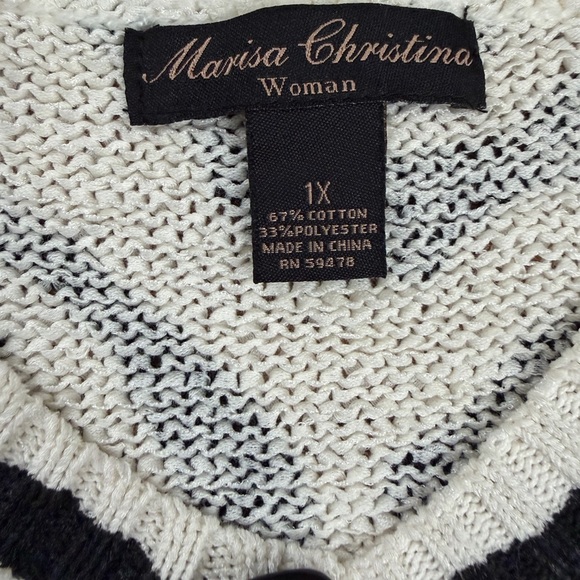 Marisa Christina Black and White Knit Cardigan - Picture 2 of 5